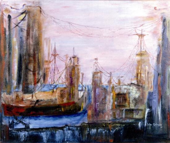 Obra: Atardecer portuaria