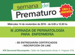 Reconquista: III  Jornada de Perinatología para  Enfermería:: se reprograma la fecha