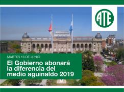 Se abonará la diferencia del medio aguinaldo 2019