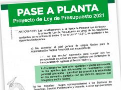 Pase a planta: satisfacción de ATE por la incorporación de cargos para contratados/as al Presupuesto 2021