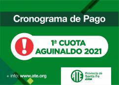 Cronograma de pago: 1º cuota de Aguinaldo 2021