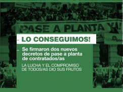 Nuevos decretos de pase a planta de contratados/as