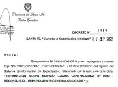 Cocina Centralizada de Reconquista: satisfacción de ATE por la firma del decreto para la conclusión del nuevo edificio