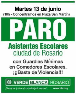 Paro de Asistentes Escolares en la ciudad de Rosario