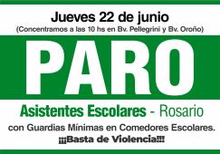 Paro de Asistentes Escolares en Rosario