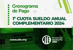 Cronograma de pago de la primera cuota del sueldo anual complementario (SAC)